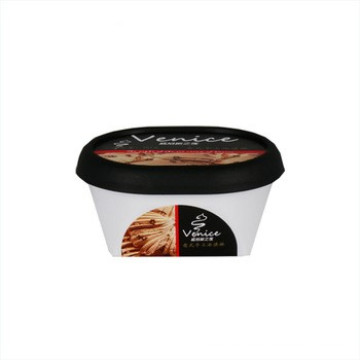 Fournisseur personnalisé coloré IML Imprimé Bol Board Boîte de nourriture Food Grade Pp Ice Ice Cream Plastic Tasse avec cuillère à couvercle